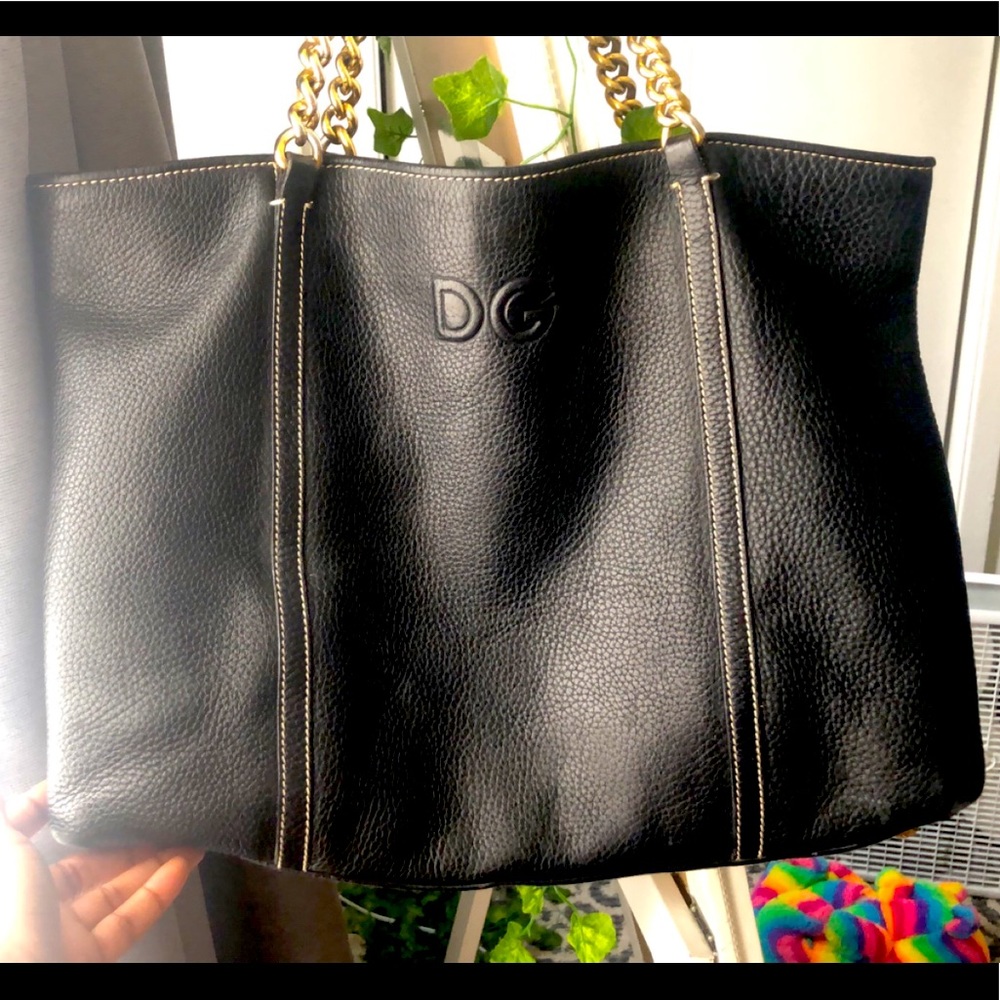 Black Leather D&G Tote